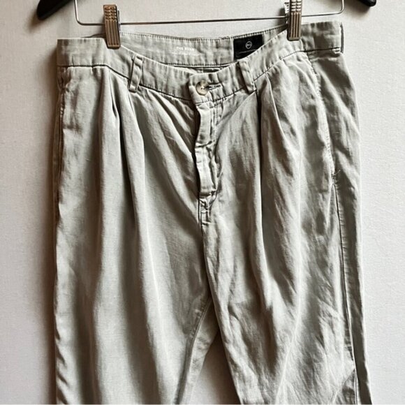 Adriano Goldschmied AG Anthropologie Evan Relaxed Pleated Linen Trouser Sz 29R - Picture 4 of 13